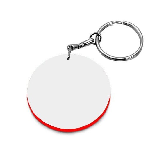 Round Keychain for Sublimation and Engraving with a Red Edge
